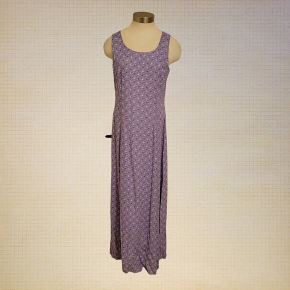 Jonathan Martin Purple Floral Maxi Dress Women's 5 Sleeveless Casual Summer - Picture 1 of 12